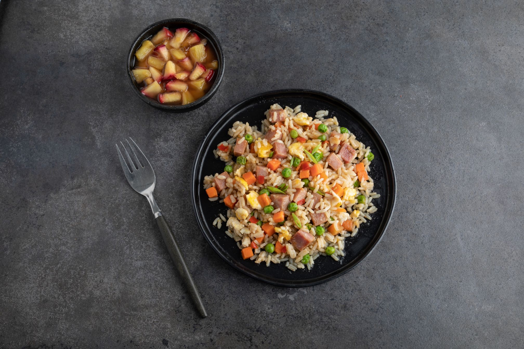 Hawaiian Style Stir Fry Rice and Fruit Medley